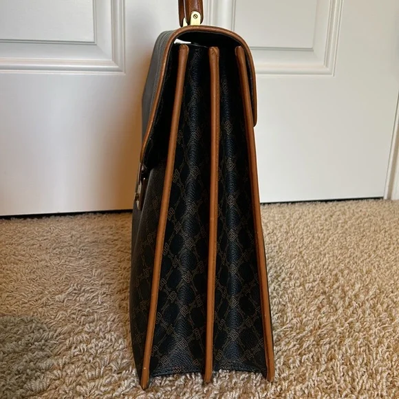 Bally Black and Brown Monogram Briefcase Computer Bag- Rare! - Picture 5 of 12